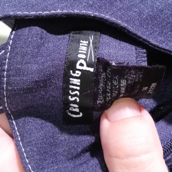 Women's Crossing Pointe faux denim spandex floral print dress 16 - Picture 8 of 14